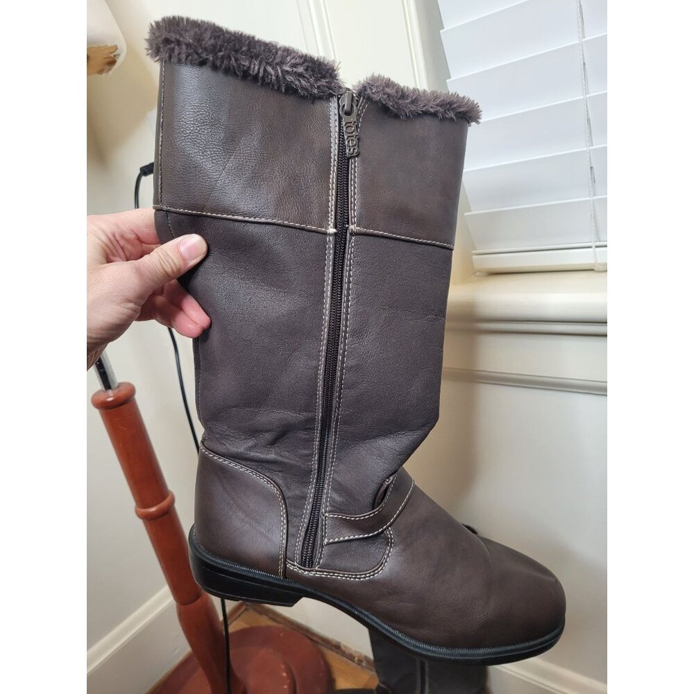 Womens Totes Boots Tall Faux Fur Lined 12M Snow rain comfy cozy waterproof - Picture 7 of 7
